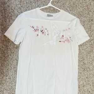 Authentic Dior White Floral Graphic Tee